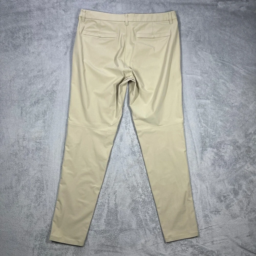 Lululemon Commission Slim-Fit Pants Mens 38 Khaki Tan Performance Chino READ